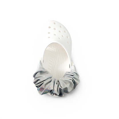 Strap Sizzle Shoe Scrunchies - Iridescent Silver